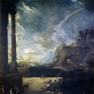 Картина Пейзаж с отплытием Энея из Карфагена - Музей Прадо