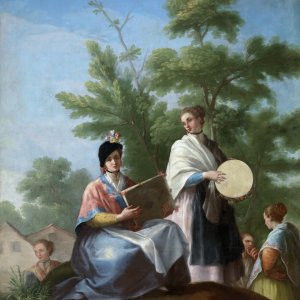 Картина Девушки играют на бубнах, 1777 - Музей Прадо