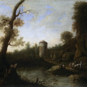 Картина Пейзаж с всадником и башней - Музей Прадо