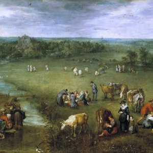 Картина Жизнь Фламандской деревни, 1621 - Музей Прадо