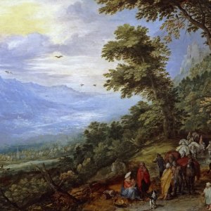 Картина Цыганский табор на лесной дороге, 1614 - Музей Прадо