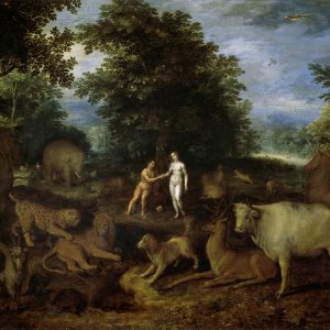 Картина Адам и Ева в раю, 1618 - Музей Прадо