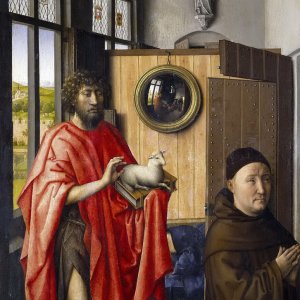 Картина Иоанн Креститель и францисканец Генрих Верль, 1438 - Музей Прадо
