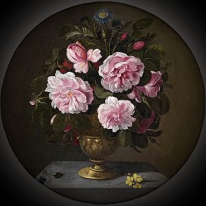 Картина Бронзовая ваза с розами, тондо - Музей Прадо
