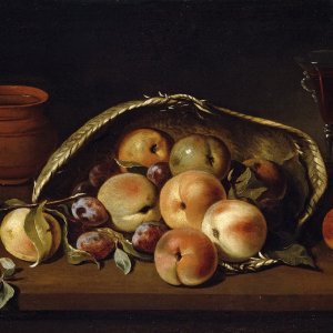 Картина Корзина с персиками и сливами, 1654 - Музей Прадо