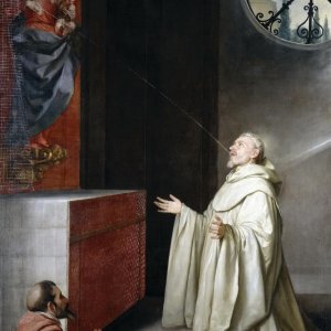 Картина Святой Бернард и Дева Мария - музей Прадо
