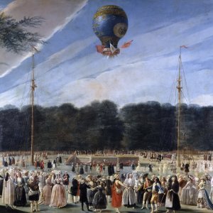 Картина Взлет воздушного шара в садах Аранхеса, 1784 - Музей Прадо