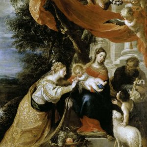 Картина Мистическое бракосочетание святой Екатерины, 1660 - Музей Прадо