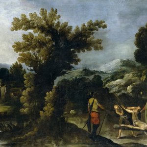 Картина Пейзаж с распятием святого Петра - Музей Прадо