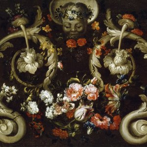 Картина Маска с розами и тюльпанами, 1670 - 1680 - Музей Прадо