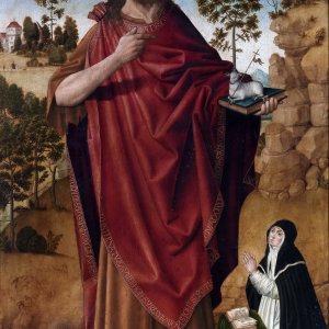 Картина Иоанн Креститель с донаторкой, 1480 - 1485 - Музей Прадо
