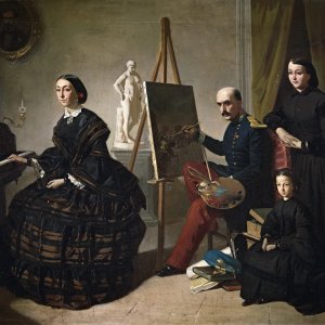 Картина Художник и его семья, 1859 - Музей Прадо