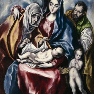 Картина Святое семейство со святой Анной и маленьким Иоанном Крестителем, 1600 - Музей Прадо