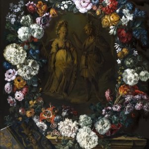 Картина Меркурий и Минерва в цветочной гирлянде, 1811 - Музей Прадо