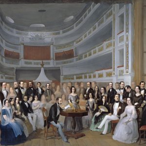 Картина Вентура де ла Вега читает пьесу в театре, 1846 - 1847 - Музей Прадо