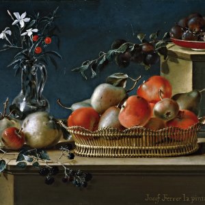 Картина Натюрморт с фруктами и стеклянной вазой, 1781 - Музей Прадо