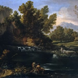Картина - Пейзаж с водопадом, 1753 - 1760 - Музей Прадо