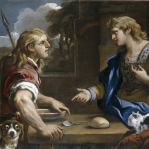 Картина - Исав и Иаков (продажа первородства), 1695 - 1696 - Музей Прадо