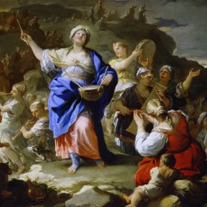 Картина - Хвалебная песнь пророчицы Мириам, ок.1687 - Музей Прадо