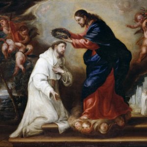 Картина - Святой Рамон Нонато венчается Христом, 1673 - Музей Прадо