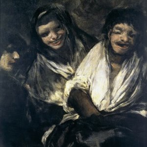 Картина - Две женщины и мужчина, 1820 - 1823 - Музей Прадо