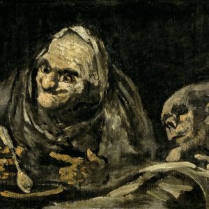 Картина - Две старухи, поедающие суп, 1821 - 1823 - Музей Прадо