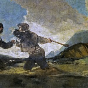 Картина - Дуэль с дубинами, 1820 - 1823 - Музей Прадо