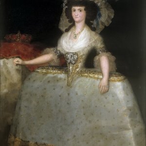 Картина - Королева Мария Луиза с турнюром, 1789 - Музей Прадо
