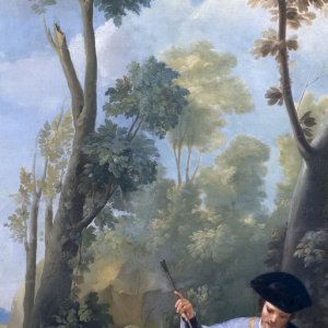 Картина - Охотник, заряжающий ружье, 1775