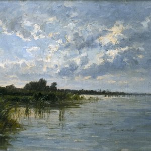 Картина - Голландское озеро, 1884