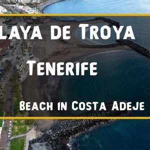 Видео - Пляж Плайя-де-Троя на Тенерифе с высоты - 4K