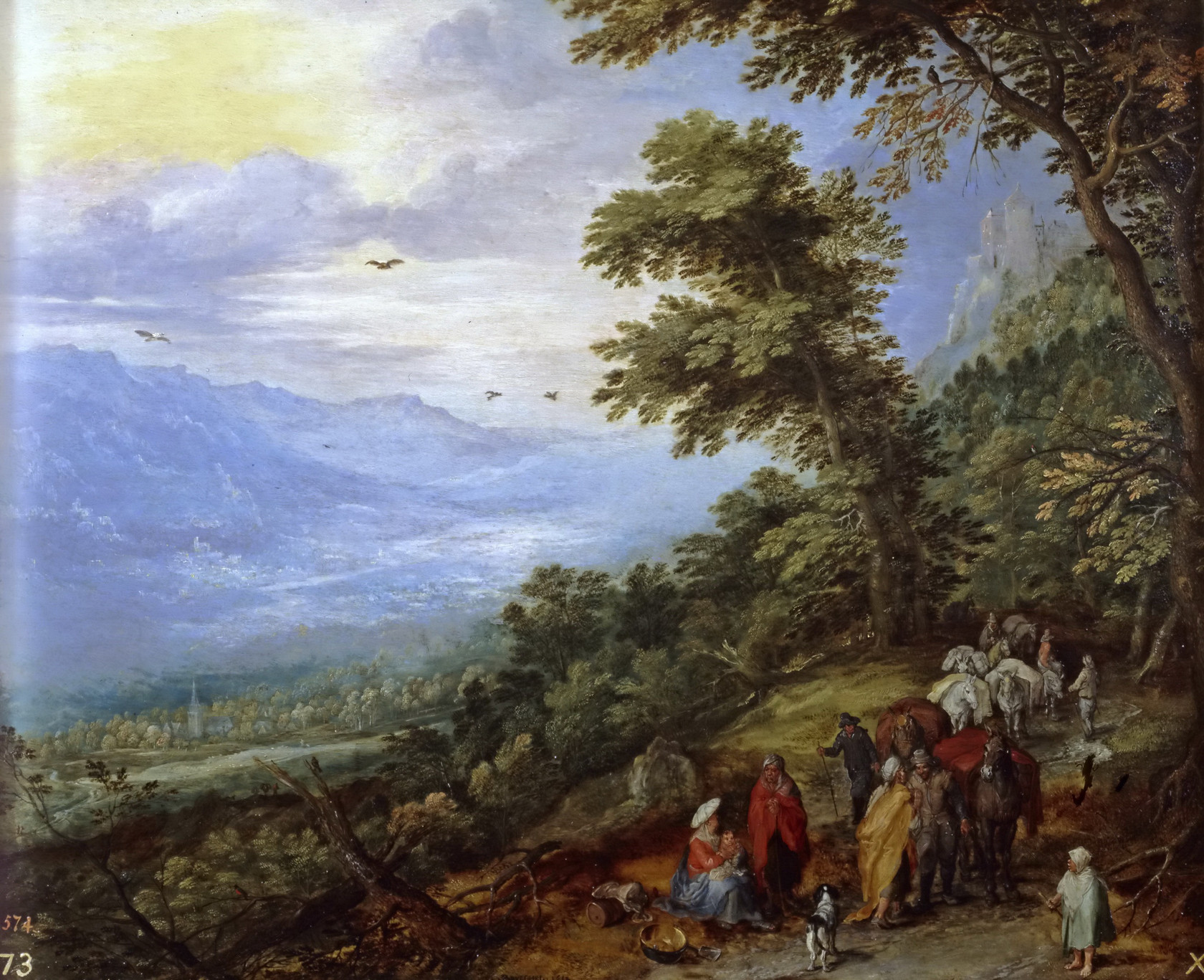 Картина Цыганский табор на лесной дороге, 1614 - Музей Прадо