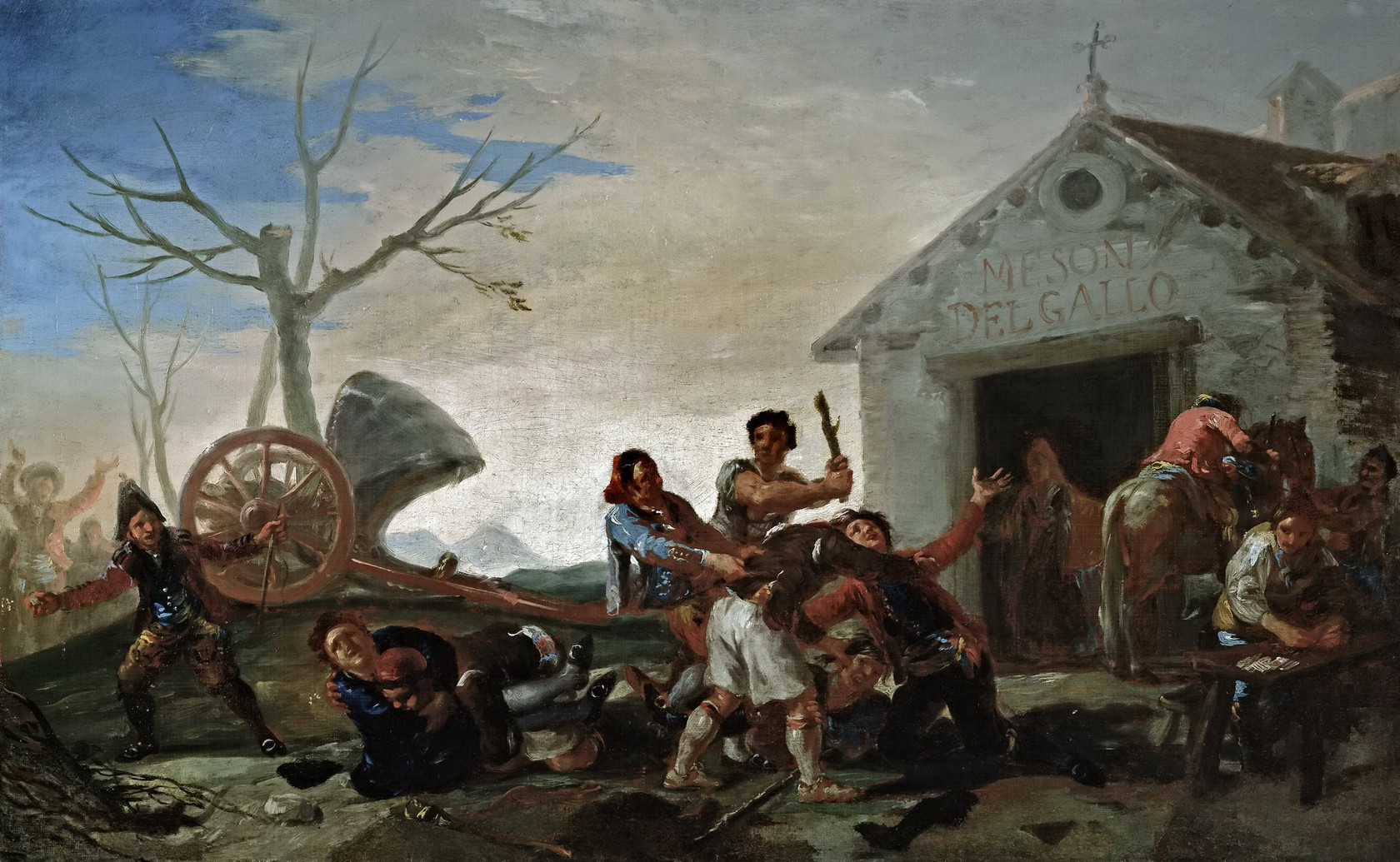 Картина - Драка у таверны Гальский Петух, 1777 - Музей Прадо