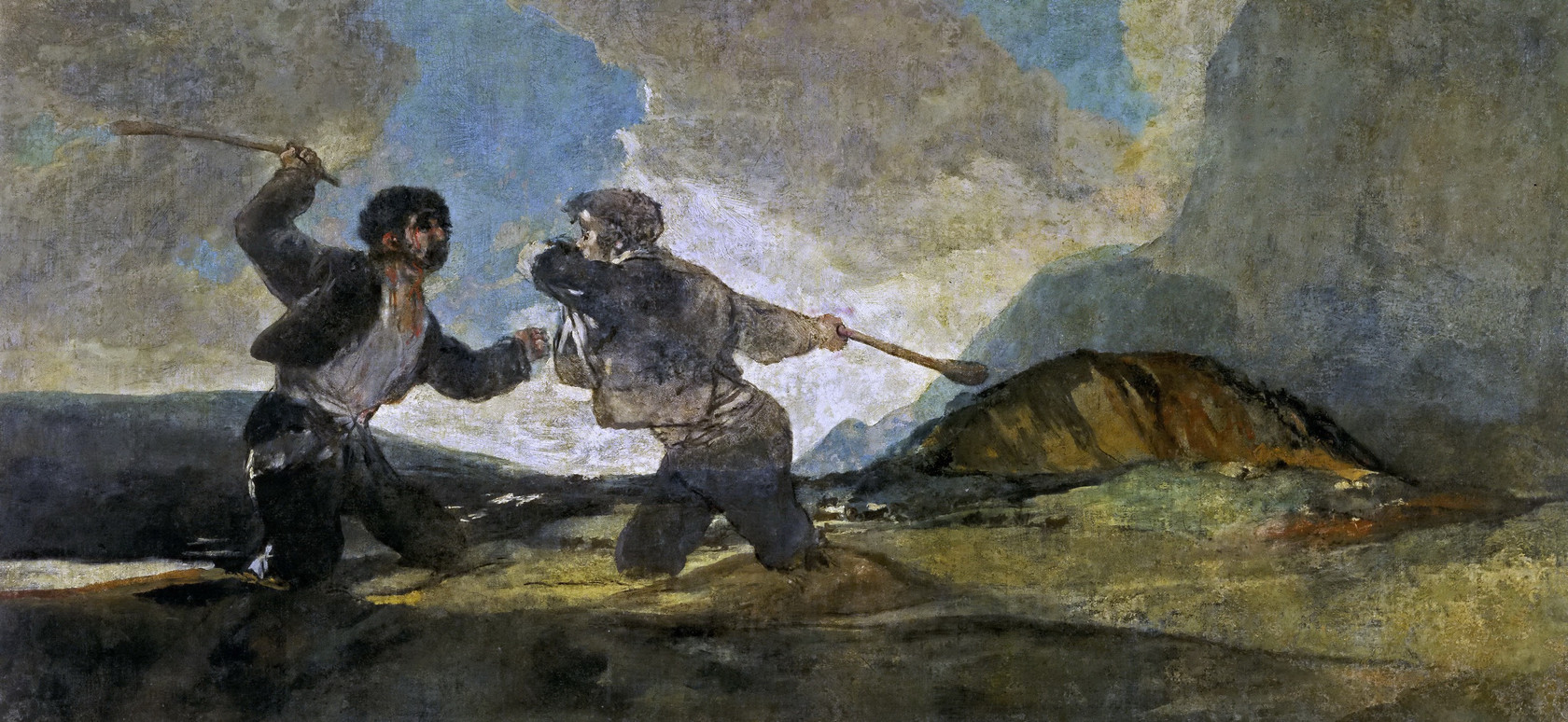 Картина - Дуэль с дубинами, 1820 - 1823 - Музей Прадо