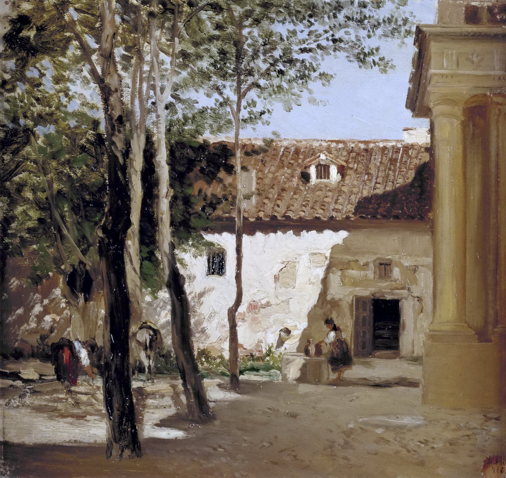 Картина - Двор монастыря Пьедра, 1872