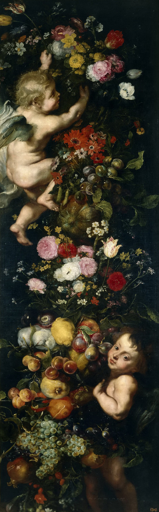 Картина Фестон из цветов и фруктов с херувимами, 1620 - Музей Прадо