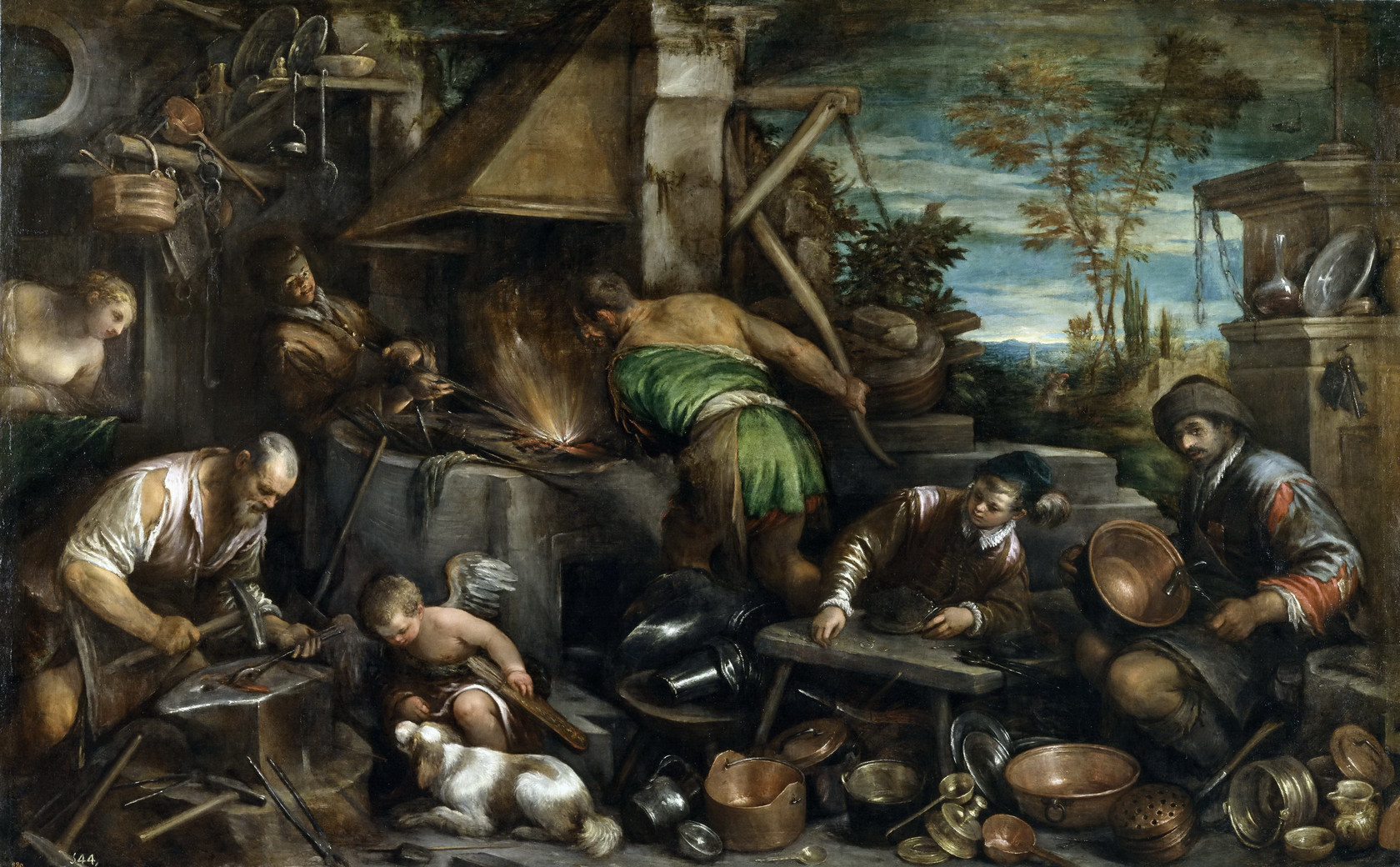Картина Кузница Вулкана, 1585 - Музей Прадо