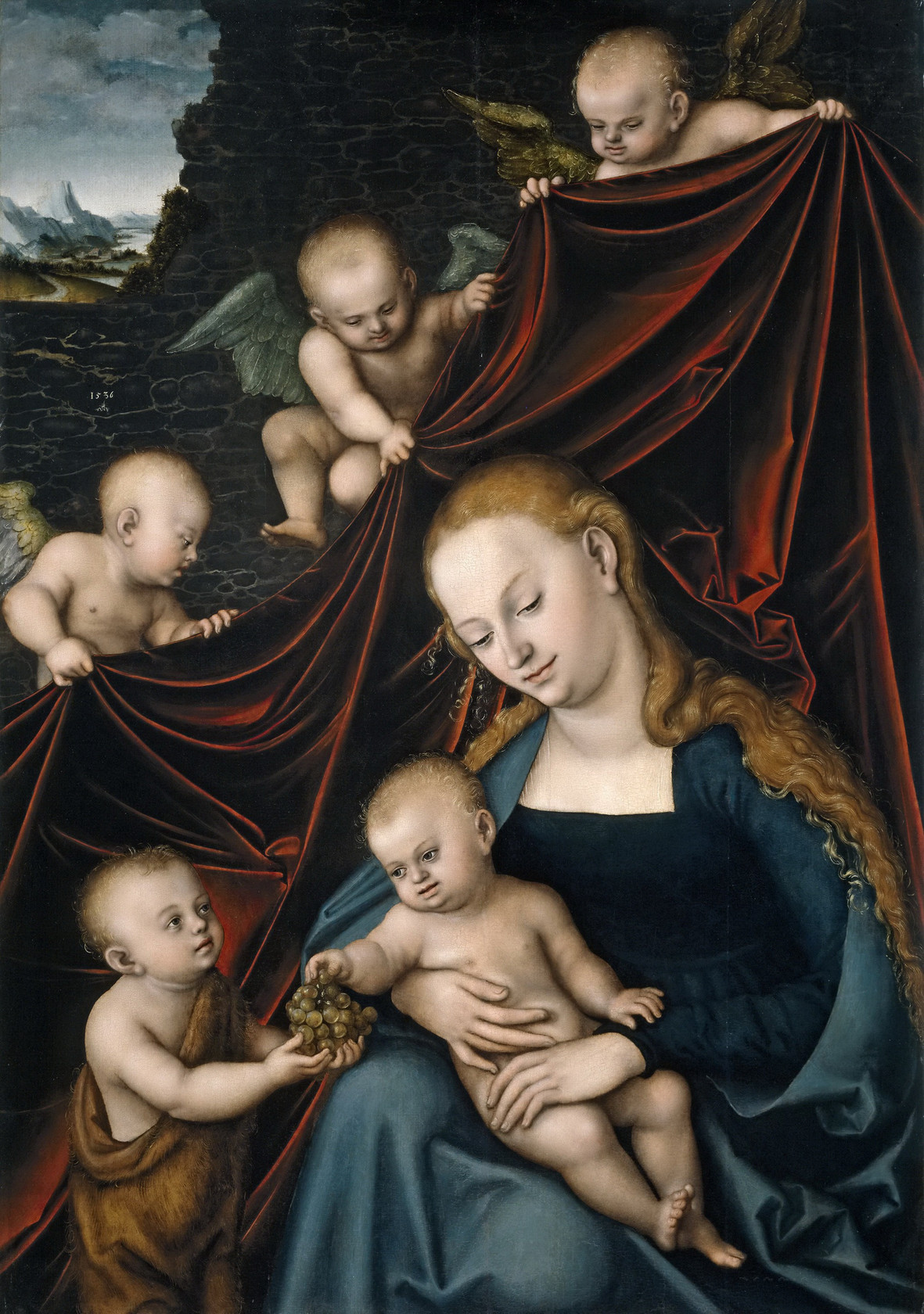 Картина Мадонна с младенцем, святой Иоанн и ангелы, 1536 - Музей Прадо