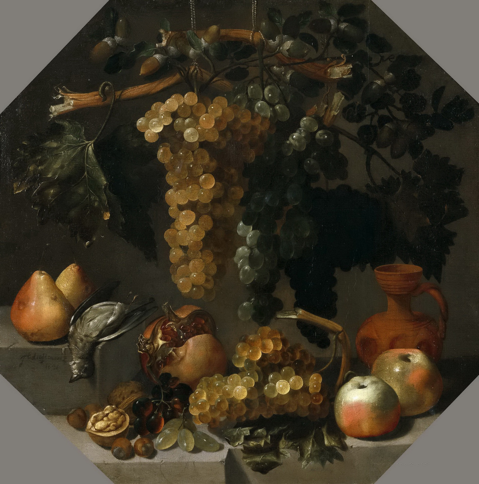 Картина Натюрморт с виноградом, 1646 - Музей Прадо