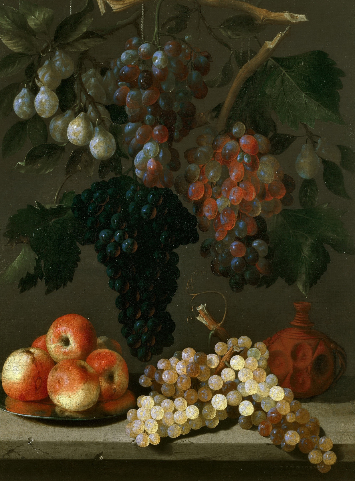 Картина Натюрморт с виноградом, яблоками и сливами, 1630 - Музей Прадо