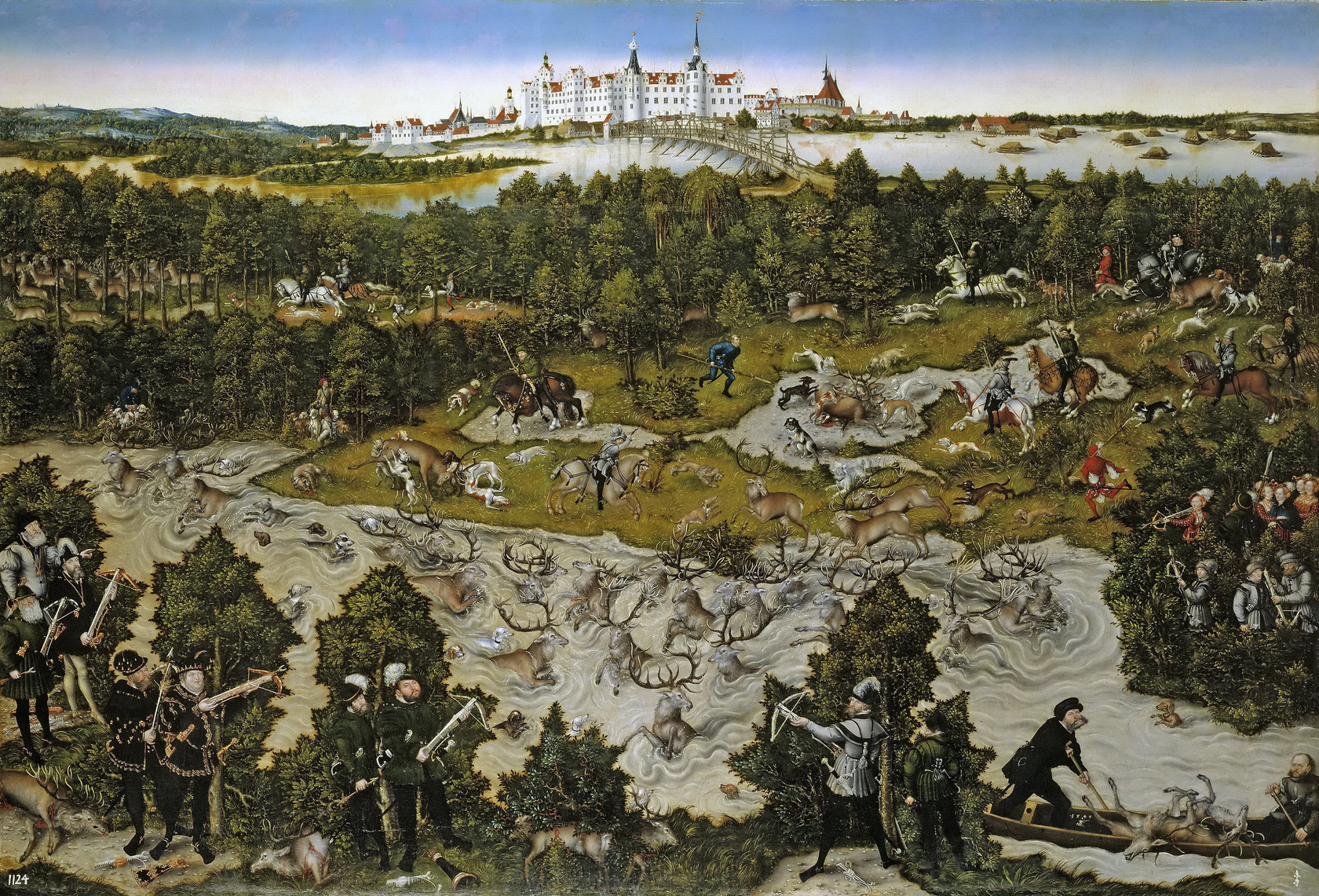 Картина Охота в честь Фердинанда I близ замка Торгау, 1545 - Музей Прадо