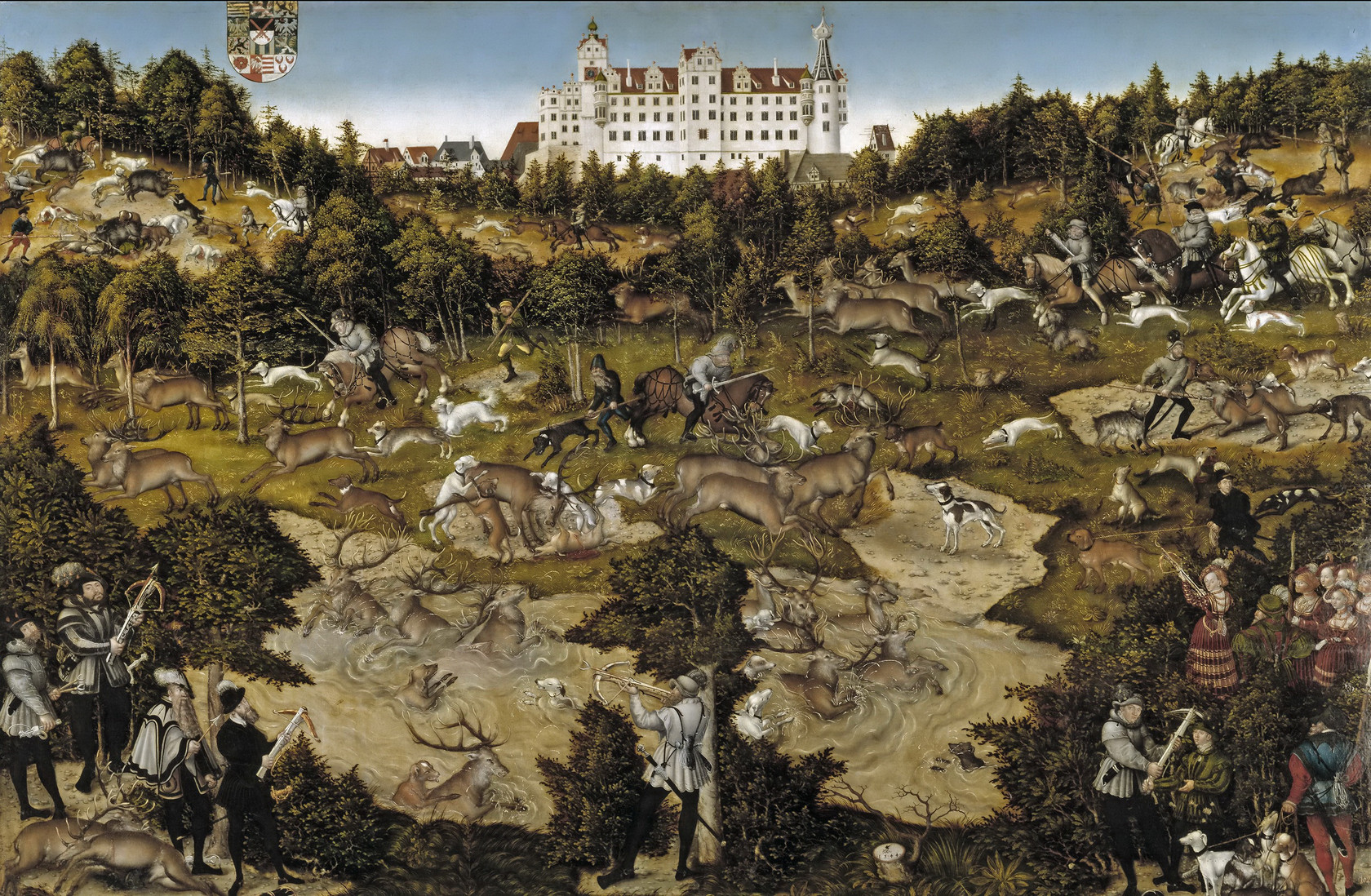 Картина Охота в честь Карла V близ замка Торгау, 1544 - Музей Прадо