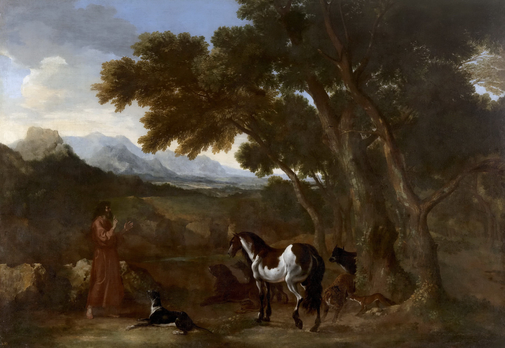 Картина Пейзаж с отшельником, проповедующим животным, 1637 - 1638 - Музей Прадо