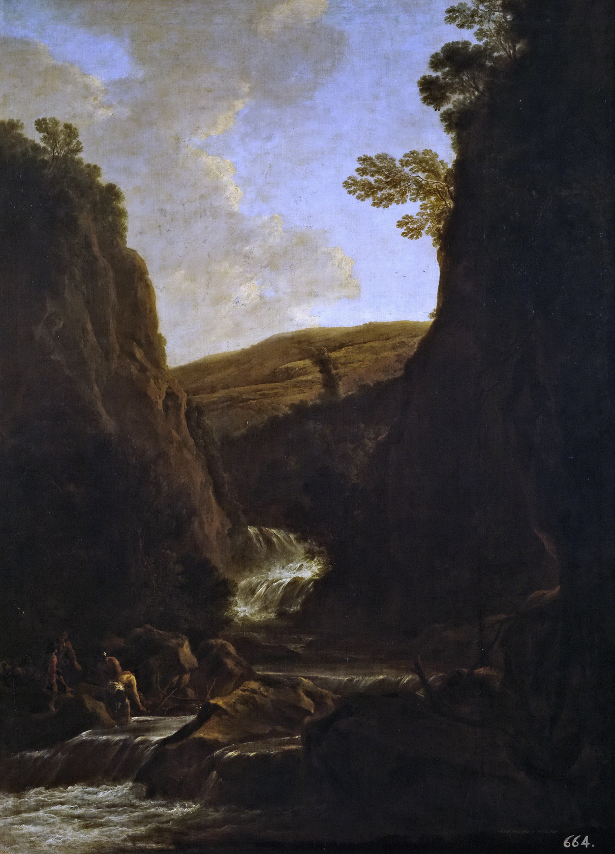 Картина Пейзаж с рыбаками и пастухами на берегах реки, 1639 - Музей Прадо