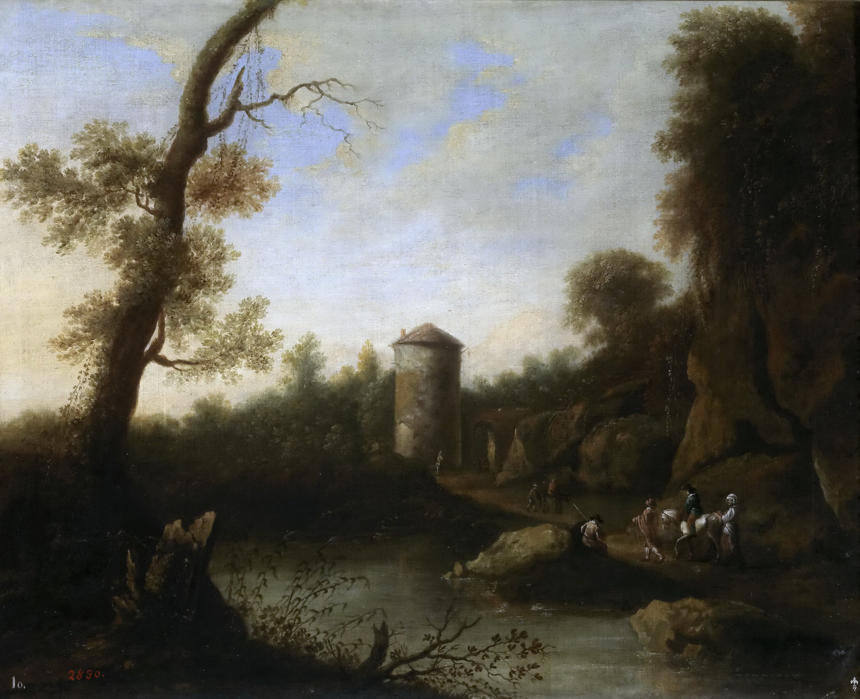 Картина Пейзаж с всадником и башней - Музей Прадо