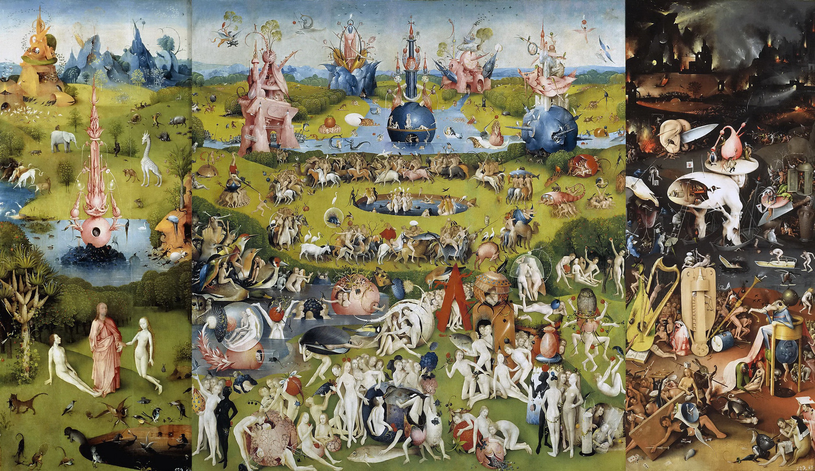 Картина Сад наслаждений, триптих, 1500 - 1505 - Музей Прадо