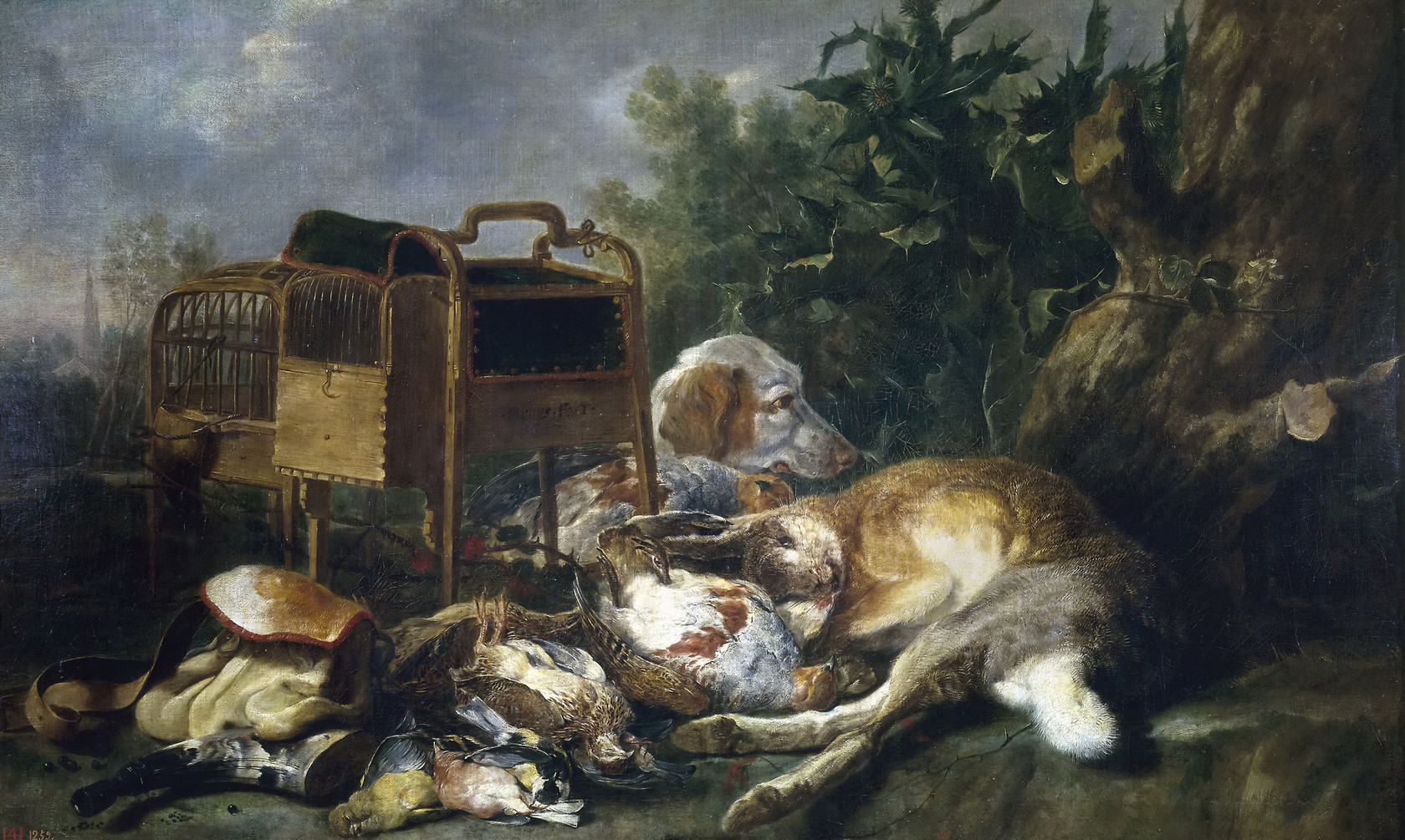 Картина Собака, сторожащая охотничьи трофеи, 1649 - Музей Прадо