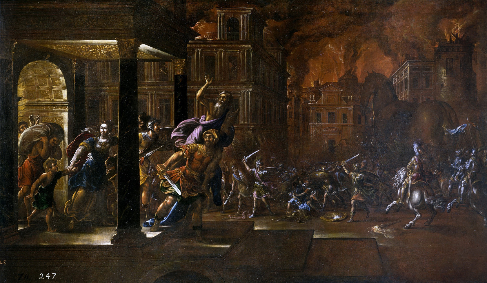 Картина Сожжение Трои - Музей Прадо