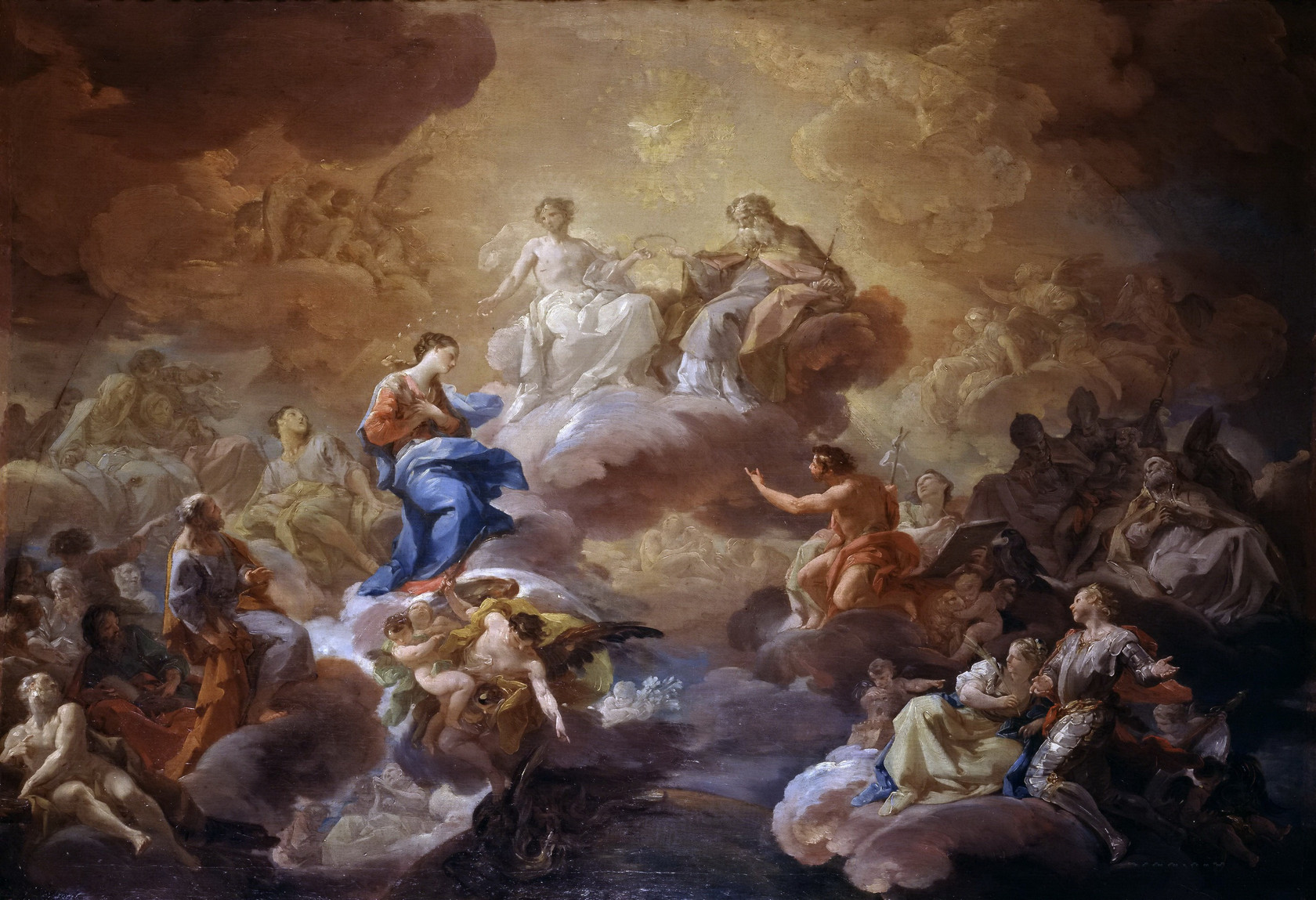 Картина - Святая Троица, Богородица и святые, 1755 - 1756 - Музей Прадо