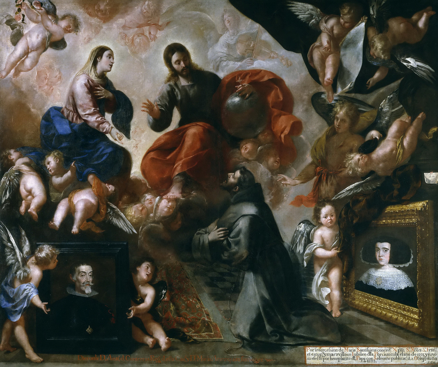 Картина Святой Франциск в Порциункуле и донаторы Антонио Контрерас и Мария Амескита, 1659 - Музей Прадо